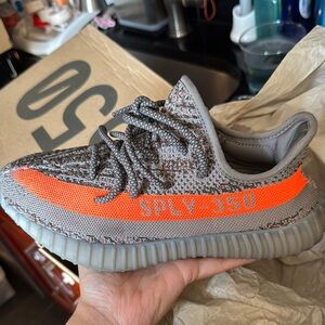 Yeezy Gray and Orange Sneakers Boost 350 V2